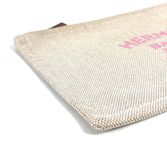 HERMES logo Yachting Makeup pouch clutch bag multi-purpose Pouch pink/Beige - Picture 6 of 16